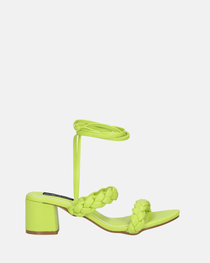 TARISAI - sandali verde in ecopelle con lacci