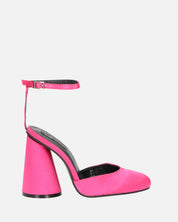 MAYBELLE - sandali in lycra fucsia con tacco cilindrico