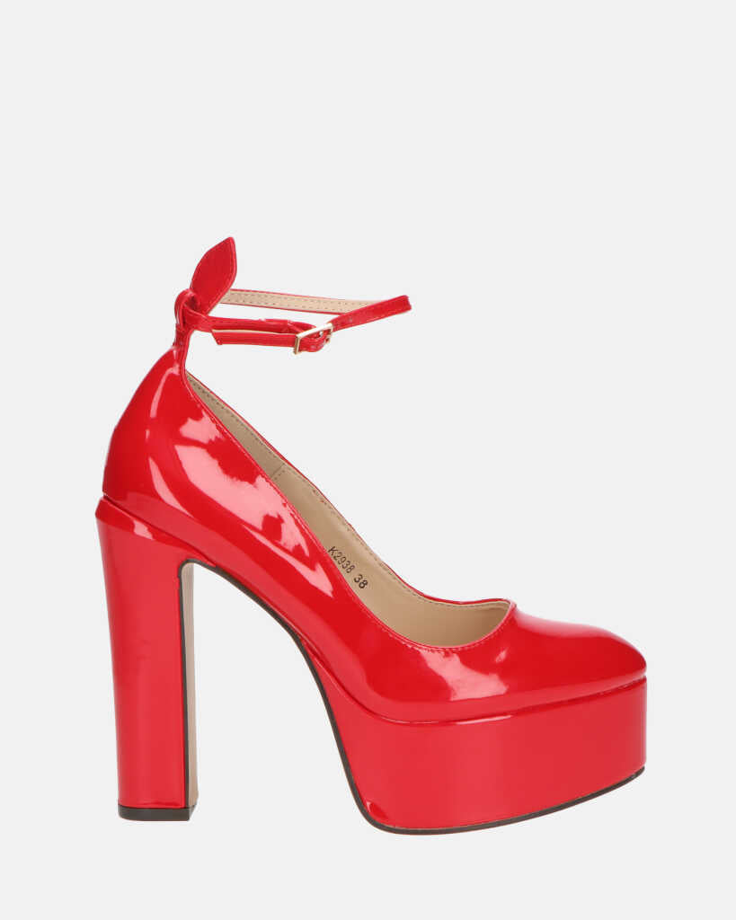 SOLEIL - scarpe con tacco alto in glassy rosso