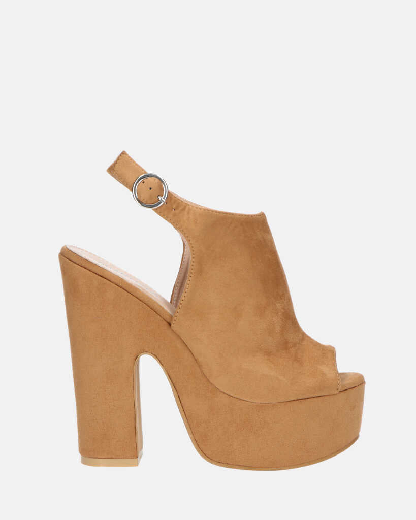 MYRA - sandales à plateforme à talons en beige