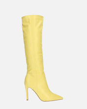 LOLY - stivale con tacco in pitonato giallo
