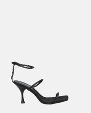 RAHA - sandali in lycra nero con gemme