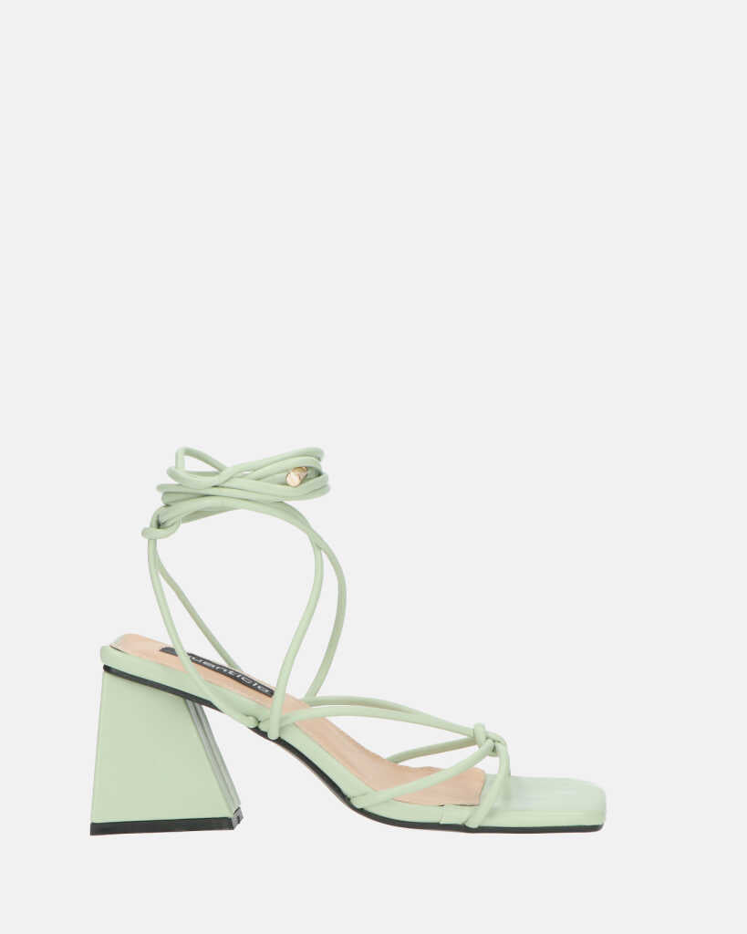 MELISA - sandali con lacci in ecopelle verde