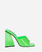 KAMELYA - scarpe con tacco squadrato in glassy verde