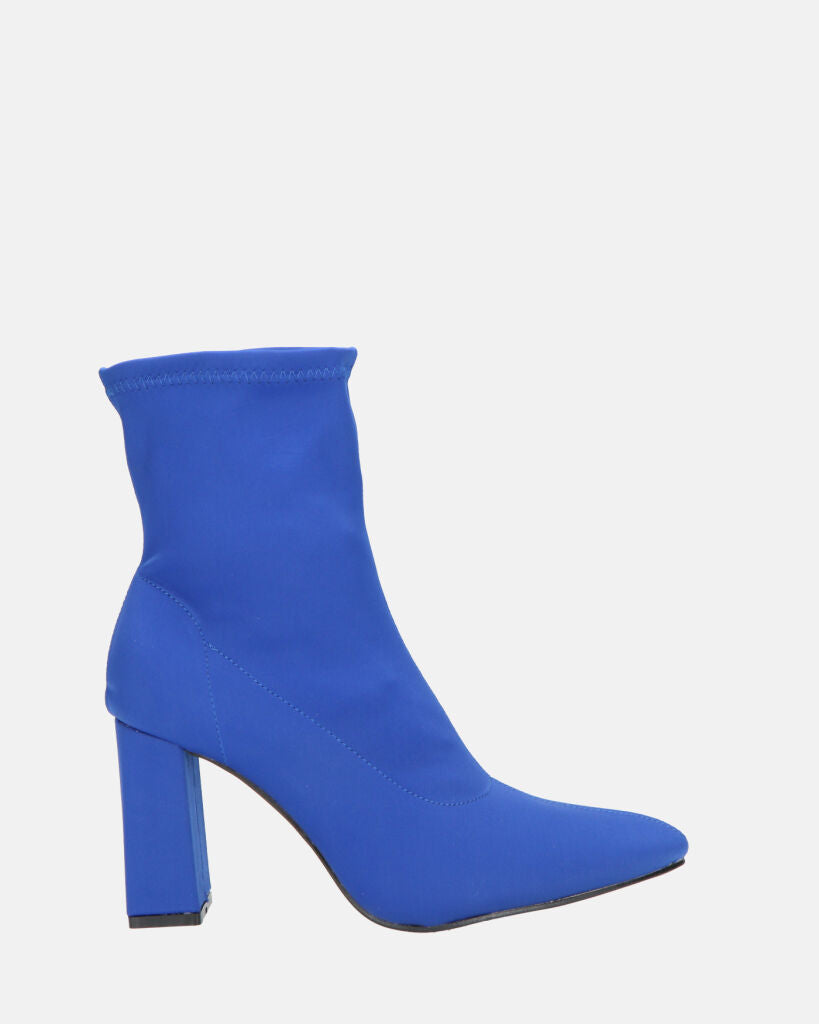 MARGOT - stivaletti in lycra blu con tacco