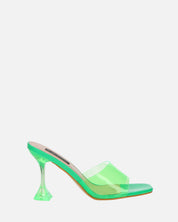 FIAMMA - sandalo con tacco in perspex verde con suola beige