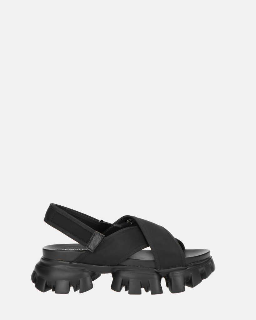 BRITNEE - sandali neri con strisce in lycra