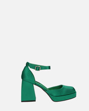 VIDA - scarpe con tacco squadrato in satin verde