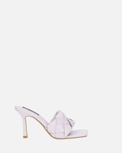 ENRICA - sandale en cuir tressé violet avec talon