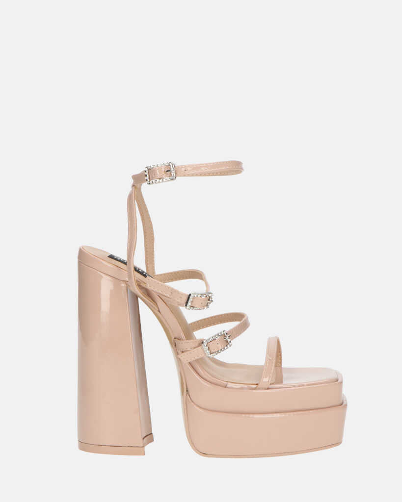 TEXA - sandali con cinturino e tacco alto in beige