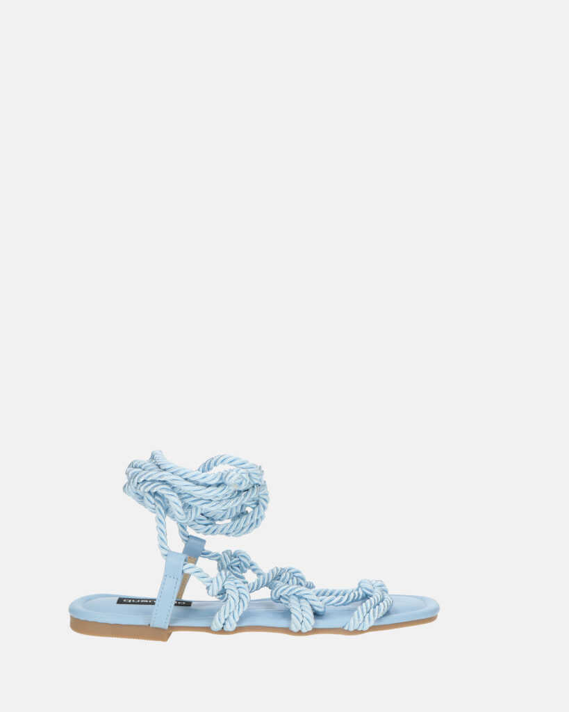 UNIQUE - sandali bassi azzurri con lacci