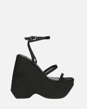 MARIMAR - sandali con zeppa in lycra nero