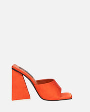 KAMELYA - escarpins talon carré lycra orange