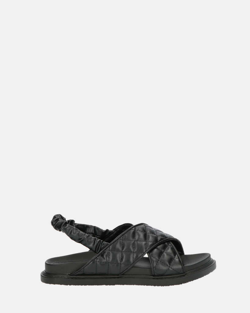 MICH - sandali neri con ecopelle padded