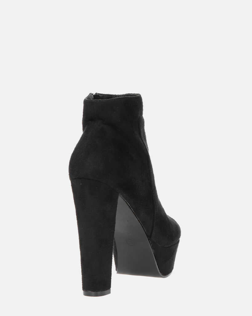 KYRA - stivaletto con tacco in camoscio nero