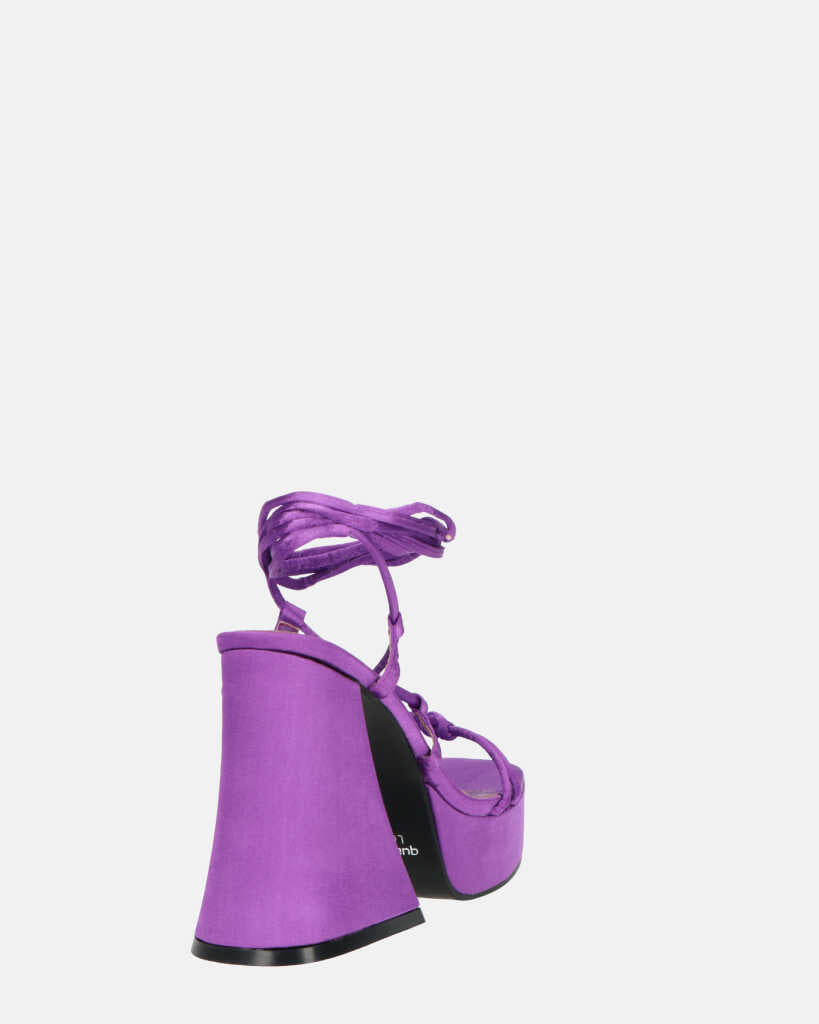 LORINA - sandali con tacco e platform in lycra viola