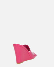 MARGHERITA - sandales compensées en glassy fuchsia crocodile