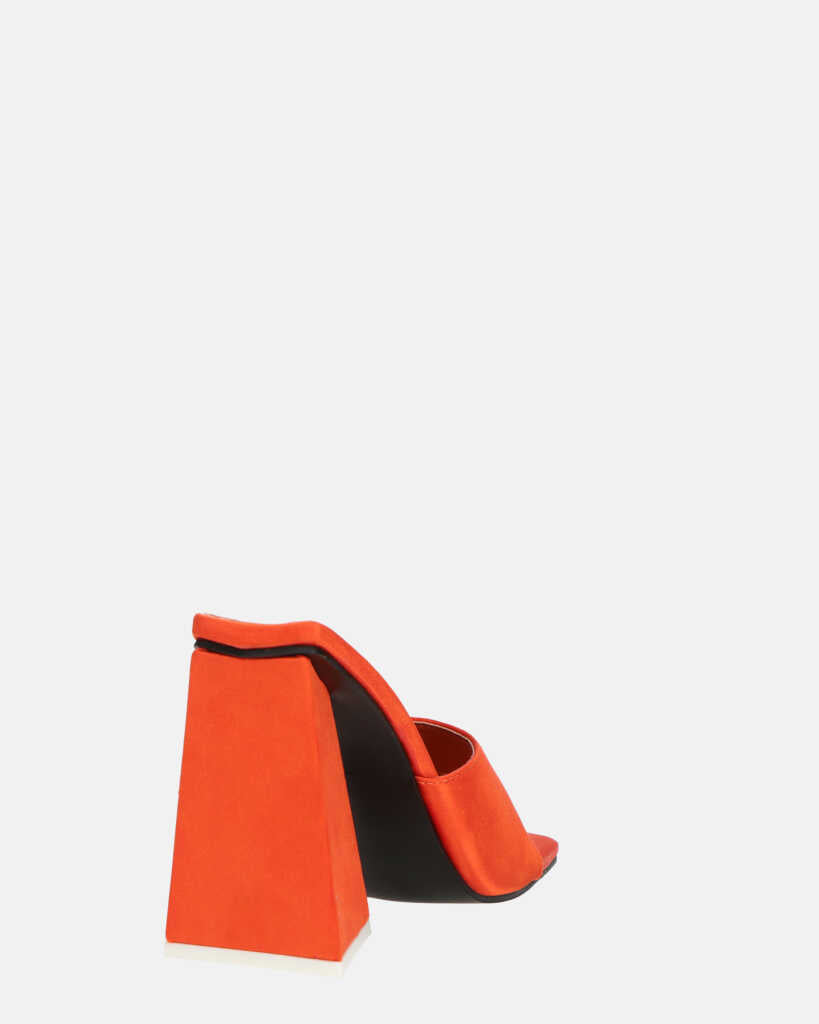 KAMELYA - escarpins talon carré lycra orange