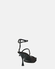 RAHA - sandali in lycra nero con gemme