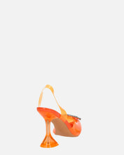 KENAN - scarpe in perspex arancio con decorazione di gemme in punta