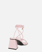 MELISA - sandali con lacci in ecopelle rosa