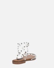 RAJA - sandali con borchie con perspex trasparente e suola beige