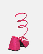 AZUKA - sandales fuchsia à talon et spirale