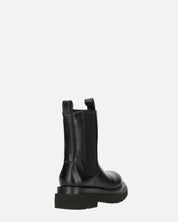 FEBE - chaussures noires avec élastique en simili cuir