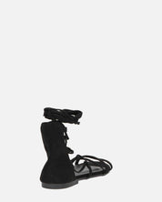 YANNA - sandali in camoscio nero con lacci