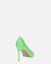PORSHA - decolette in glassy verde con tacco a spillo
