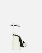 MAYBELLE - sandali in glassy bianco con tacco cilindrico