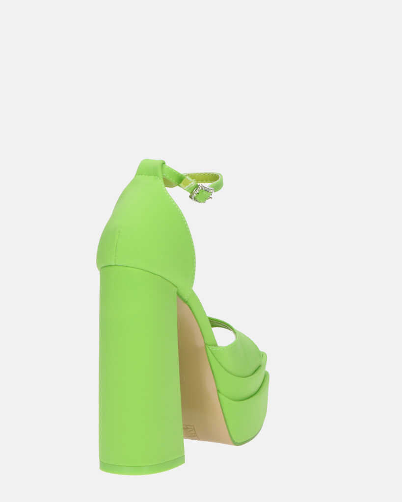 AVA - sandali con tacchi alti in lycra verde e gemme nel cinturino