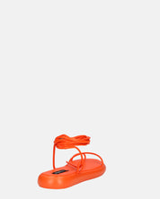 LACEY - sandali infradito bassi arancione con lacci