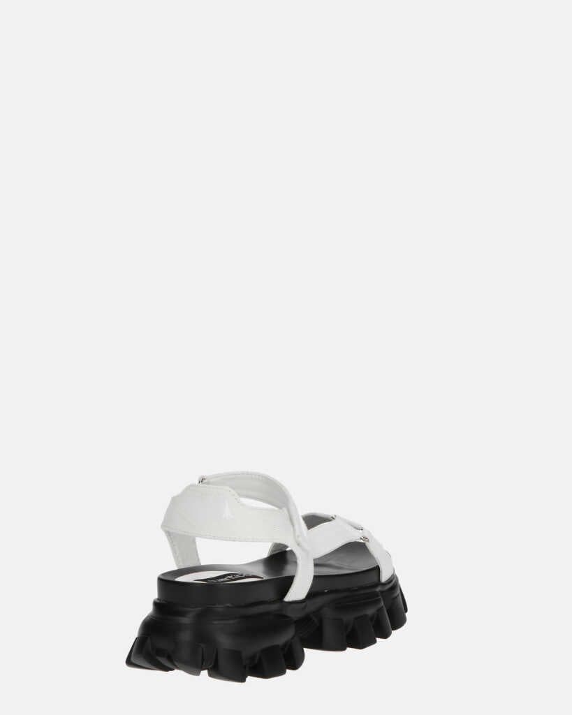 JENNY - sandali bianchi con chiusura in velcro