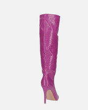 LOLY - stivale con tacco in coccodrillo viola