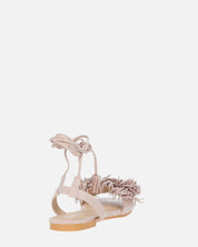 VALERY - sandali in camoscio beige con lacci