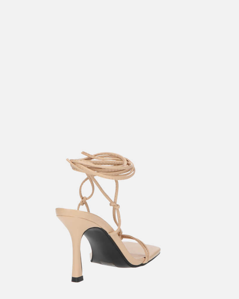 DOLLY - tacco a spillo beige con lacci