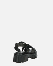 MACKENZIE - sandali platform con cinturini in ecopelle nera