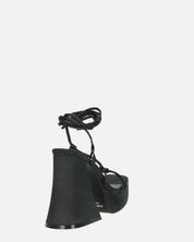 LORINA - sandali con tacco e platform in lycra nero