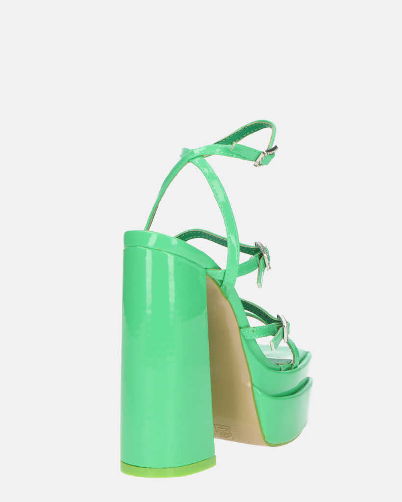 TEXA - sandali con cinturino e tacco alto in verde