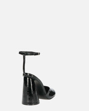 MAYBELLE - sandali in glassy nero con tacco cilindrico