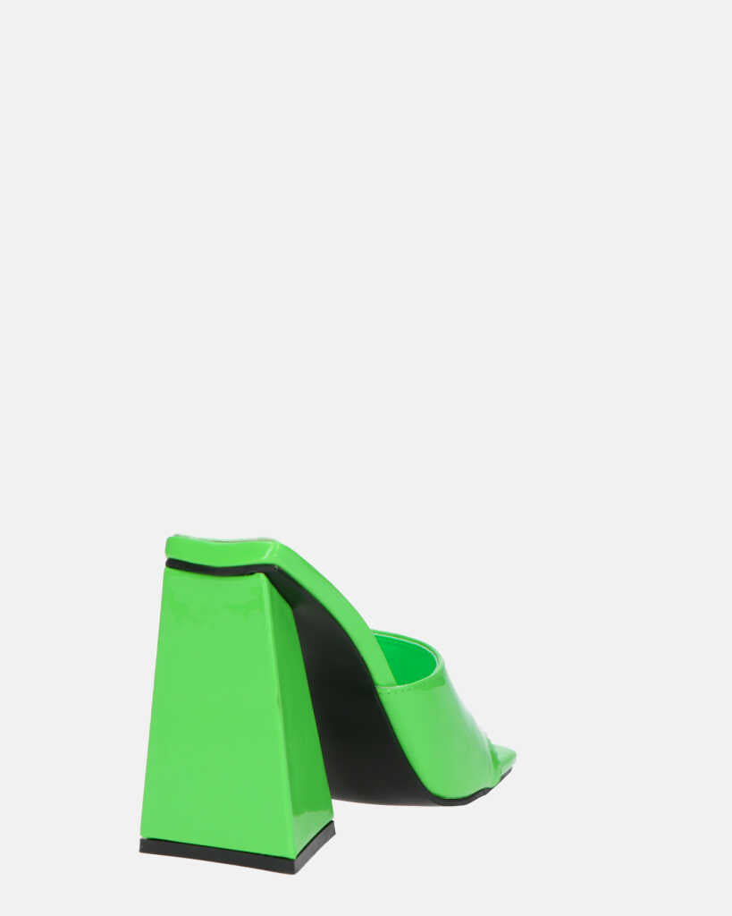 KAMELYA - scarpe con tacco squadrato in glassy verde