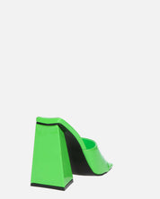 KAMELYA - scarpe con tacco squadrato in glassy verde