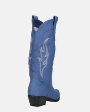 GUIA - stivali camperos in tessuto denim blu