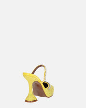 PERAL - scarpa con tacco in glitter giallo con gemme