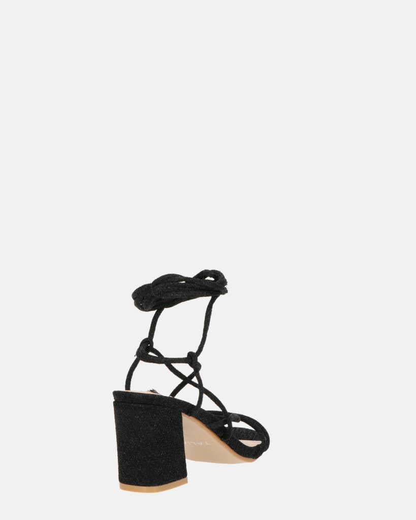 TALIA - sandales à talons en glitter noires