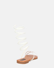 SIENNA - sandali con suola marrone e spirale bianca