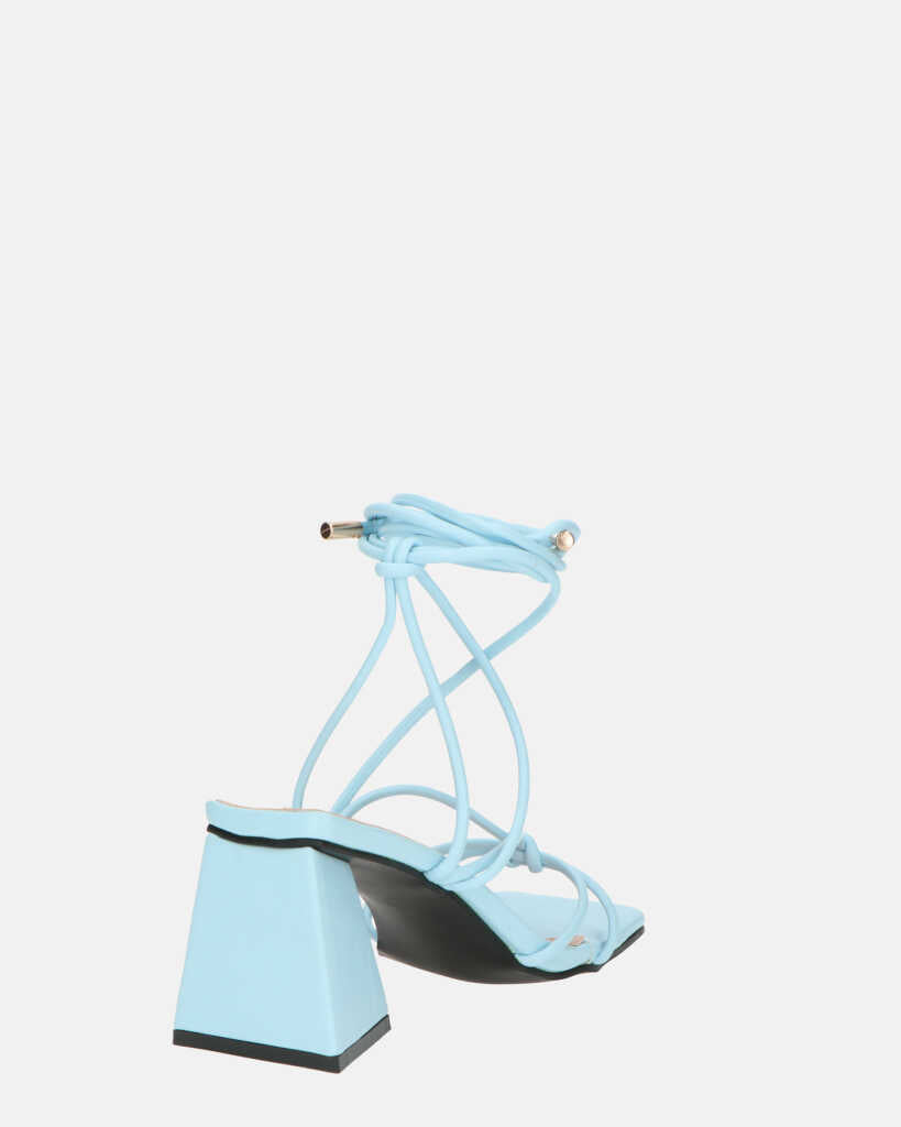 MELISA - sandali con lacci in ecopelle blu