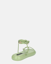 LACEY - sandali infradito bassi verdi con lacci