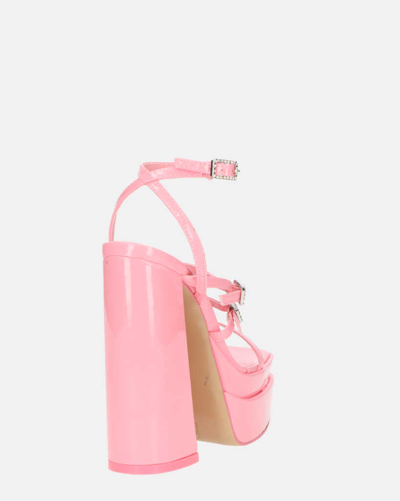 TEXA - sandali con cinturino e tacco alto in rosa